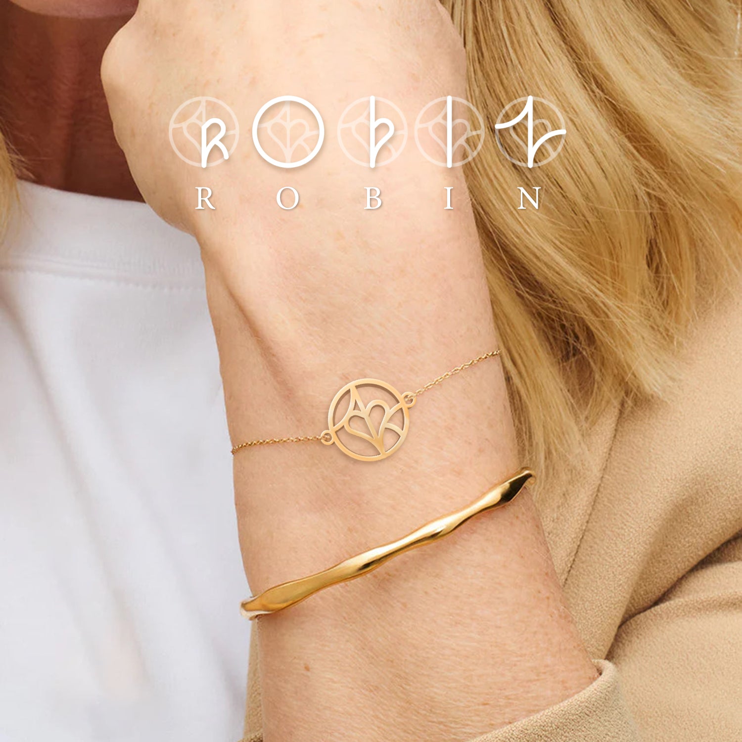 Monogramarmband med tryck och namn