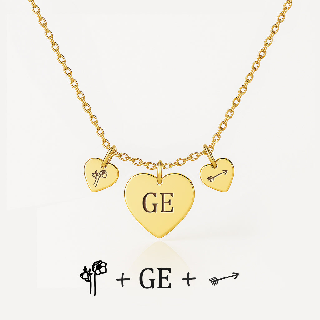 Skivhalsband med tryck Hjärta