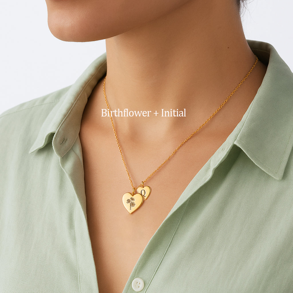 Skivhalsband med tryck Hjärta