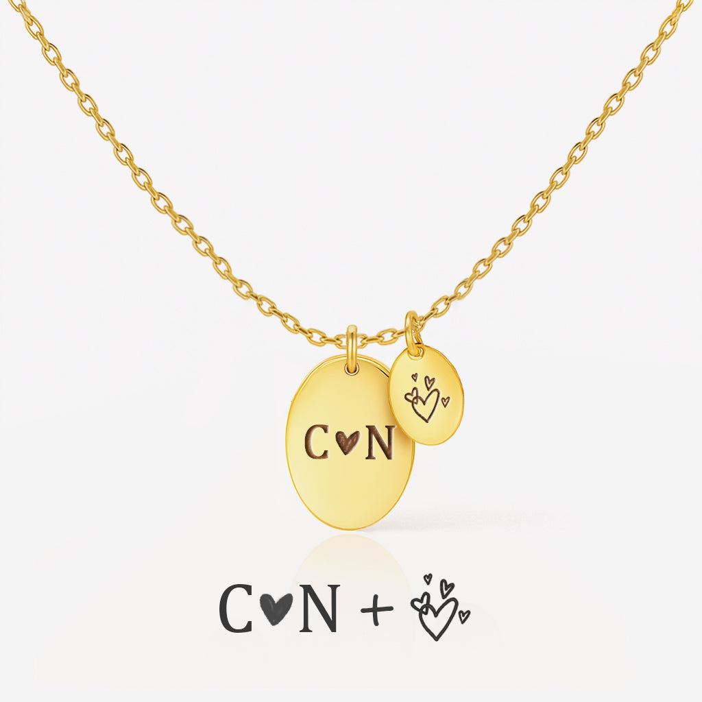 Skivkedja med tryck Oval