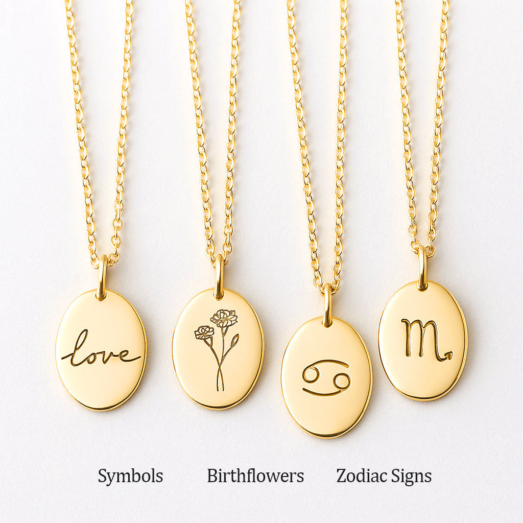 Skivkedja med tryck Oval