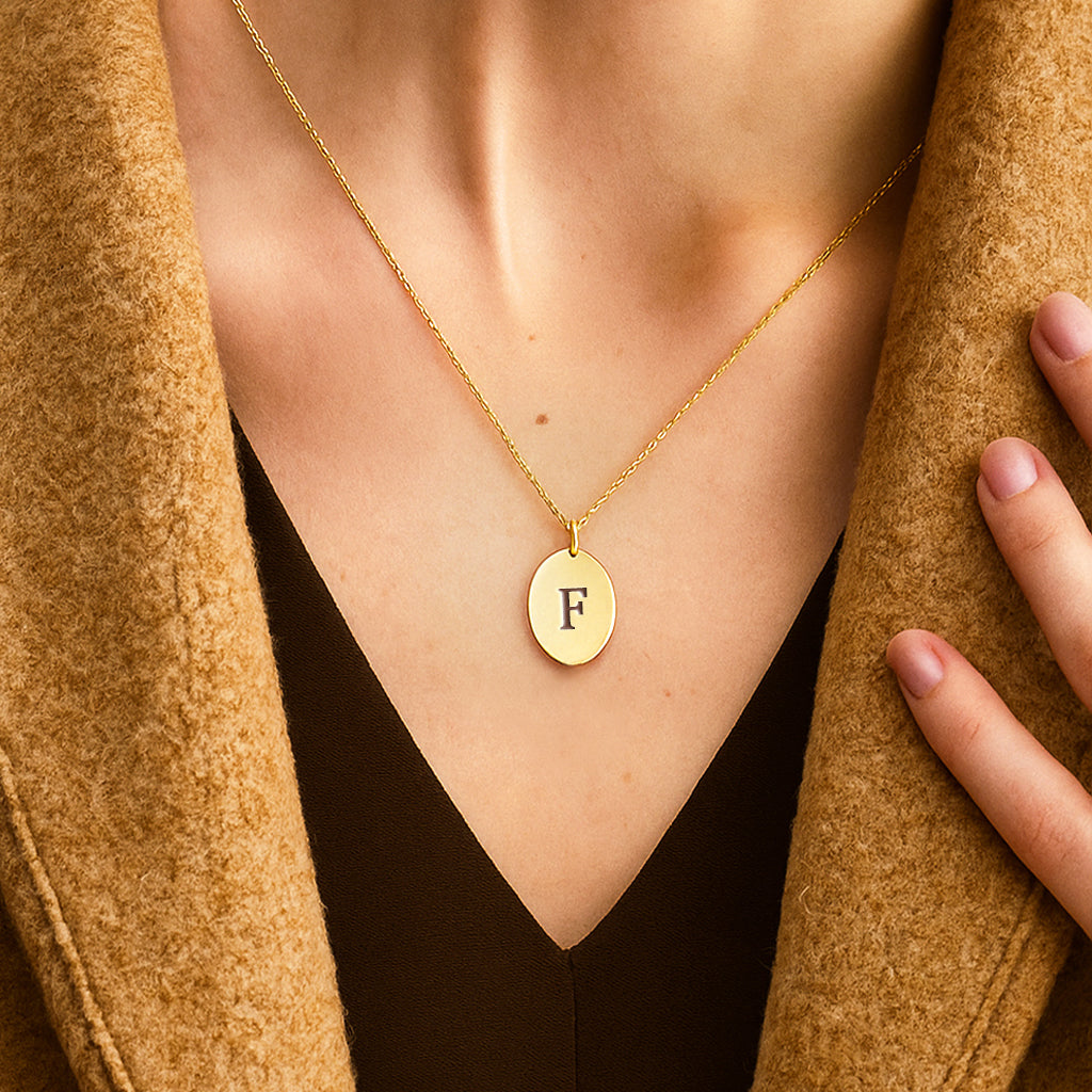 Skivkedja med tryck Oval