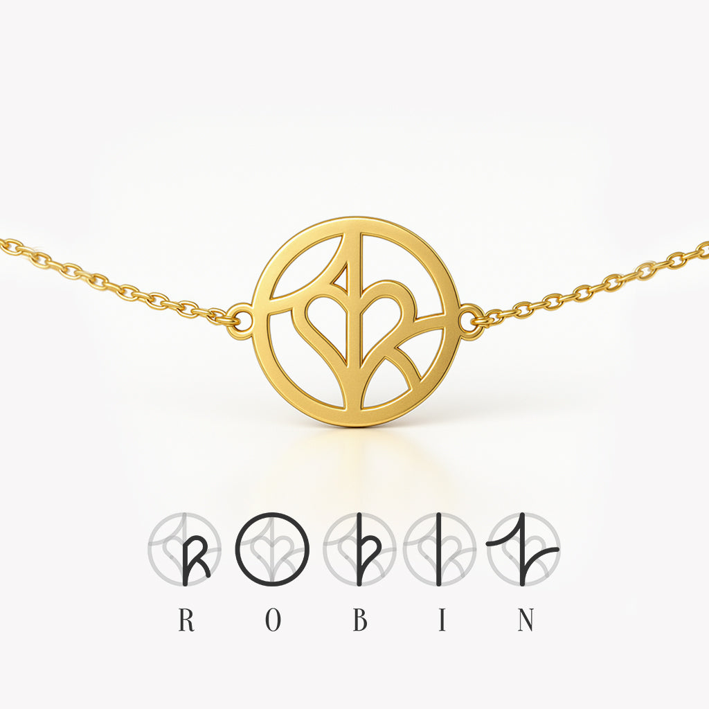 Monogramarmband med tryck och namn/namn