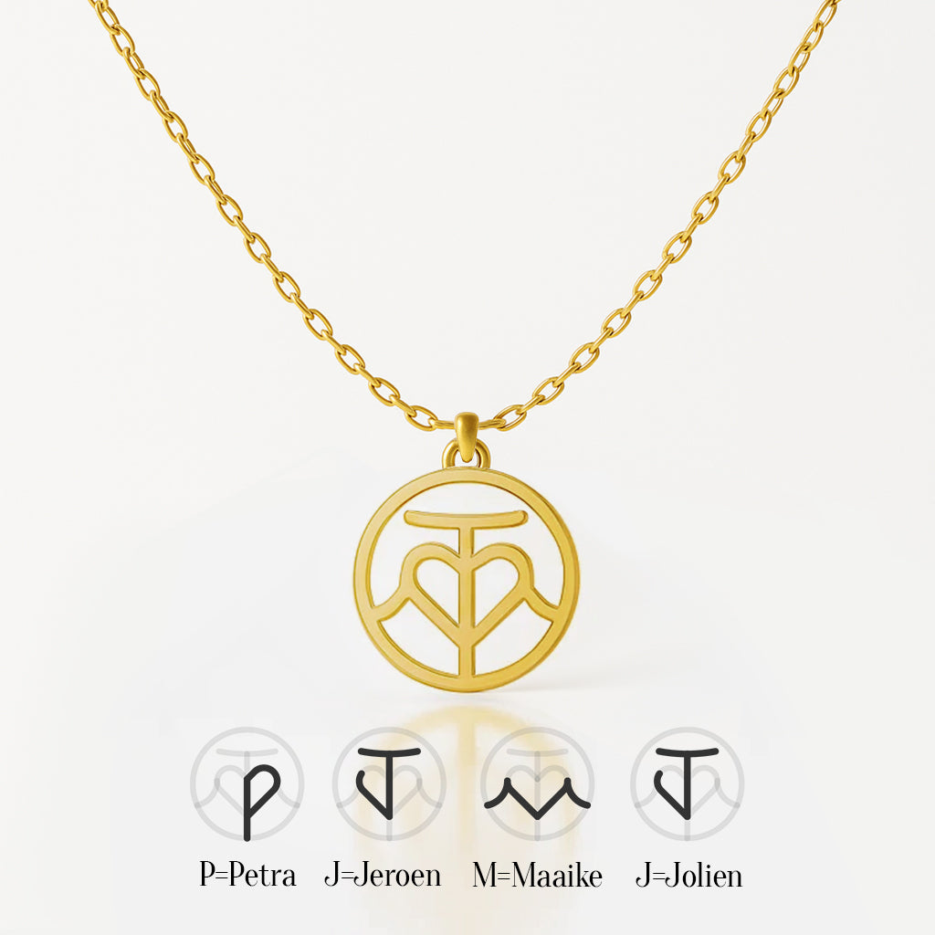 Familie Initialen Monogram Ketting