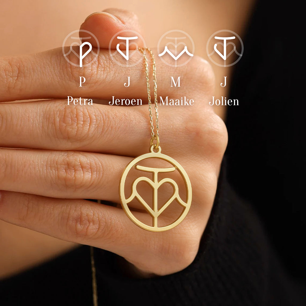 Familie Initialen Monogram Ketting