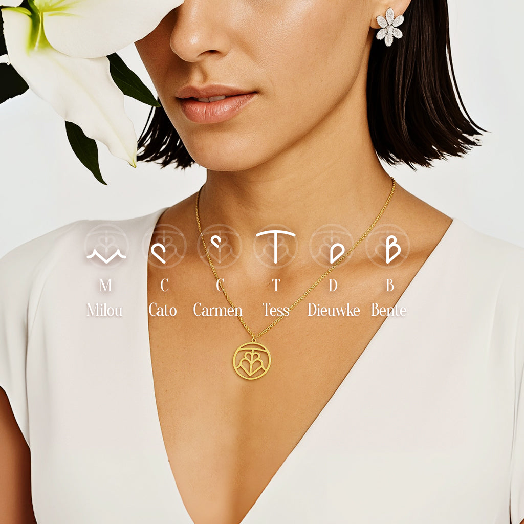Familie Initialen Monogram Ketting