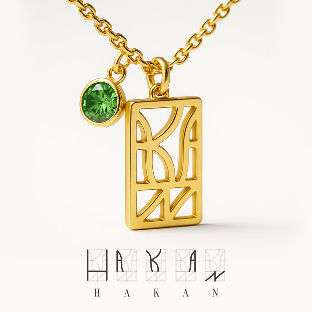 Anpassat rektangelmonogramhalsband med namn/namn