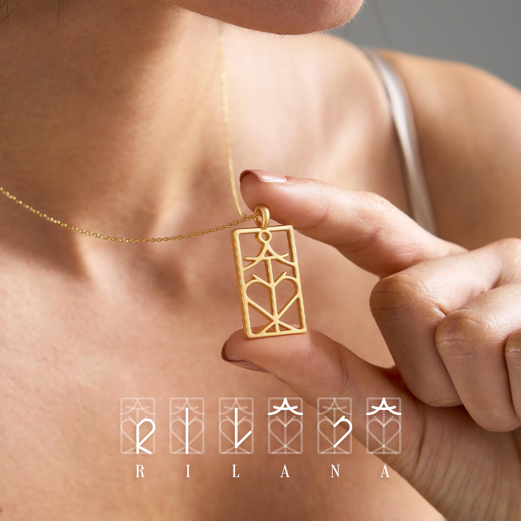 Custom Rechthoek Monogram Ketting met Naam/Namen