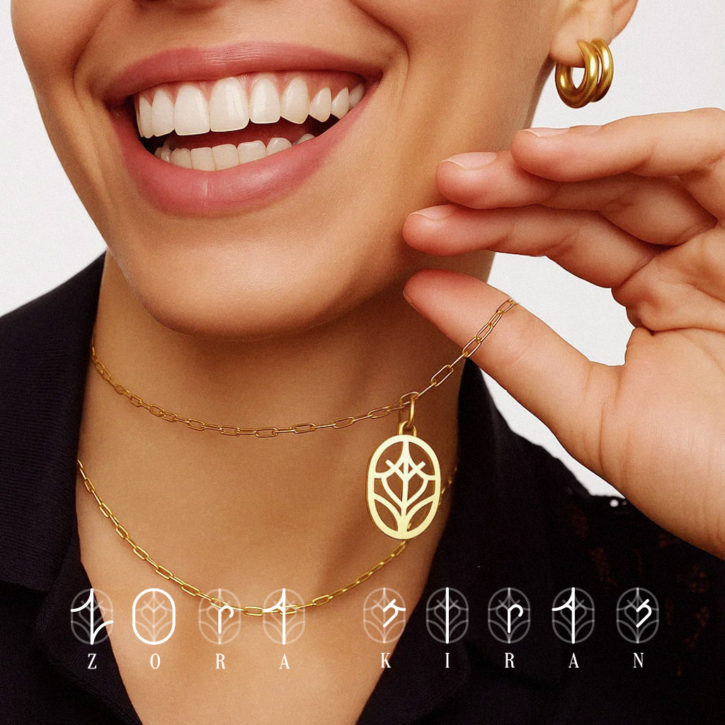 Ovalt monogramhalsband med namn med tryck