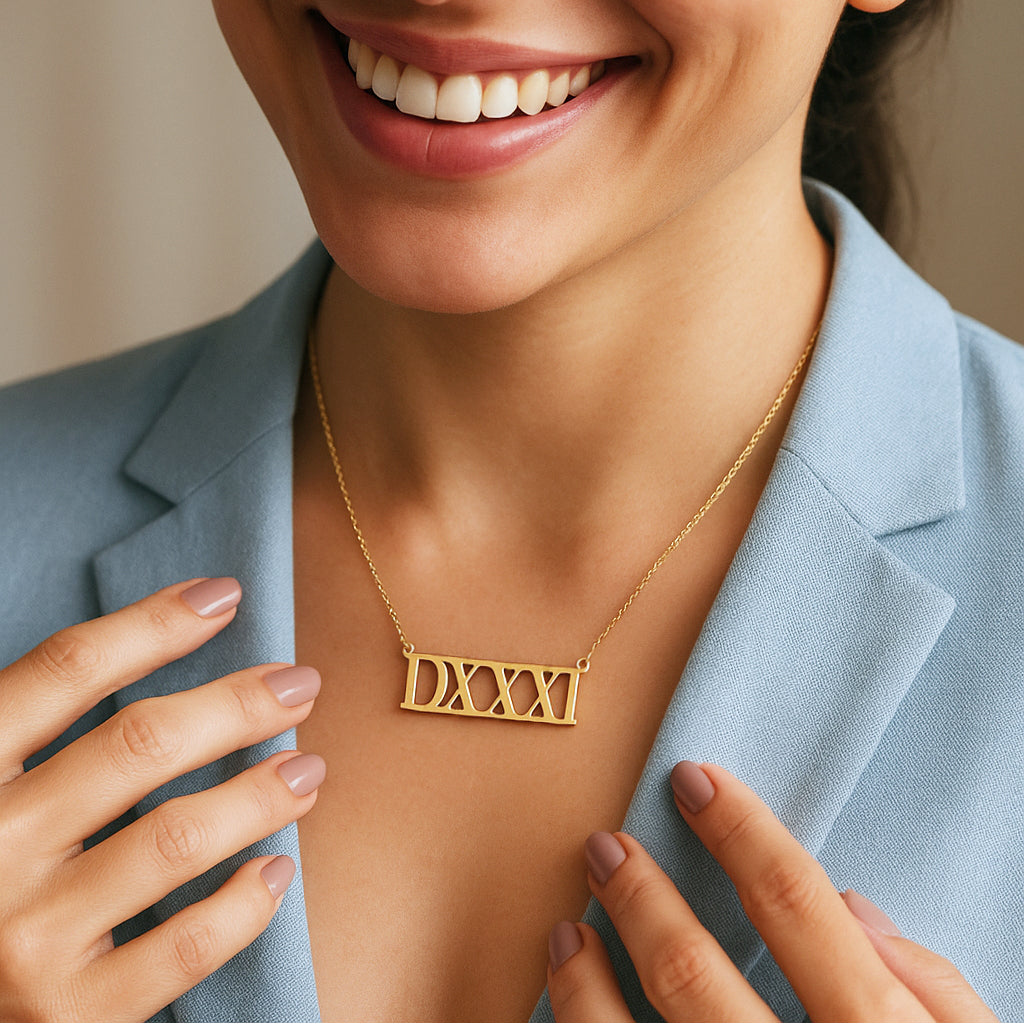 Custom Romeinse Datum Ketting