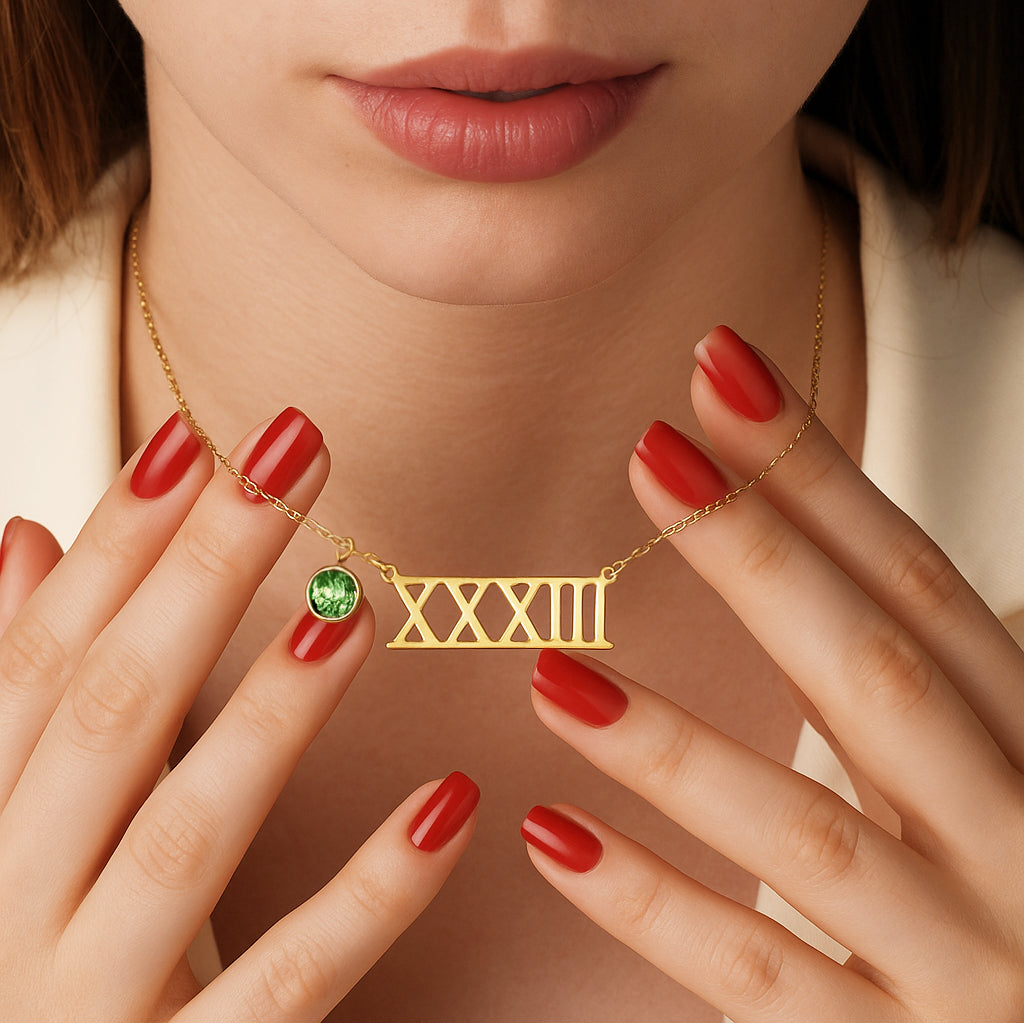 Halsband med romerskt datum med tryck