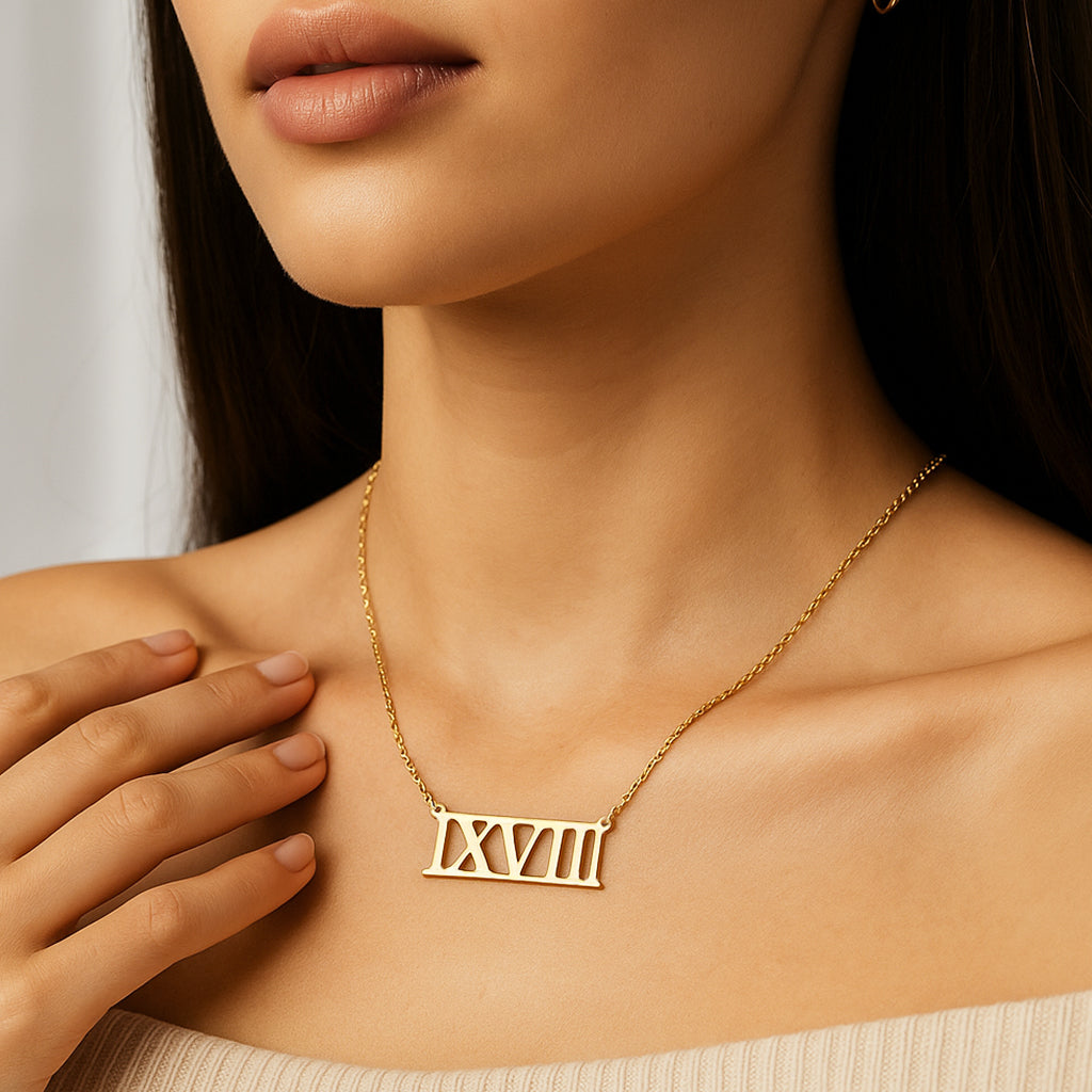 Halsband med romerskt datum med tryck
