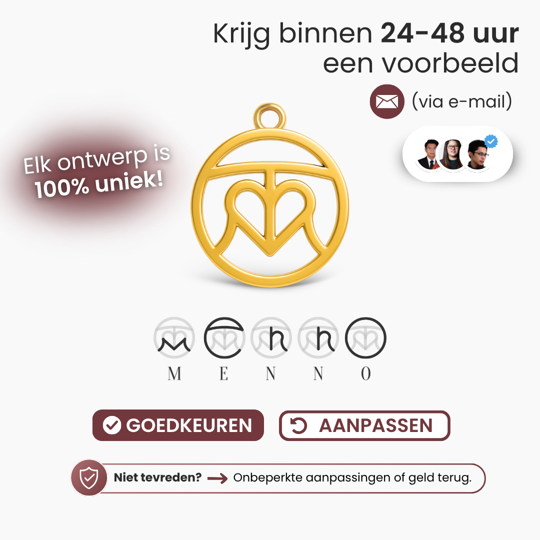 Custom Monogram Ketting met Naam of Namen
