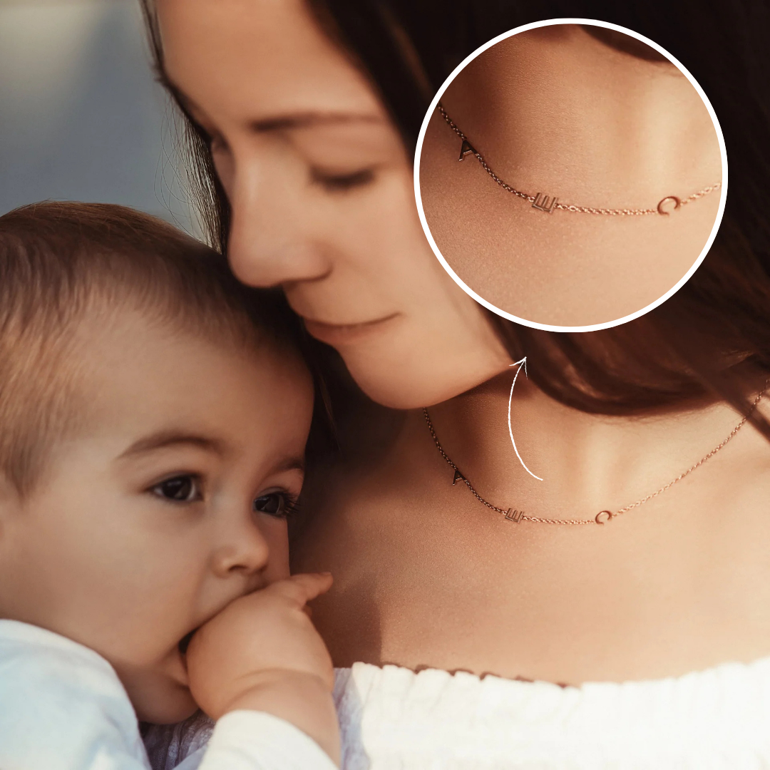 Custom Zijwaarts Initialen Ketting