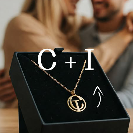 Custom Initialen Monogram Ketting