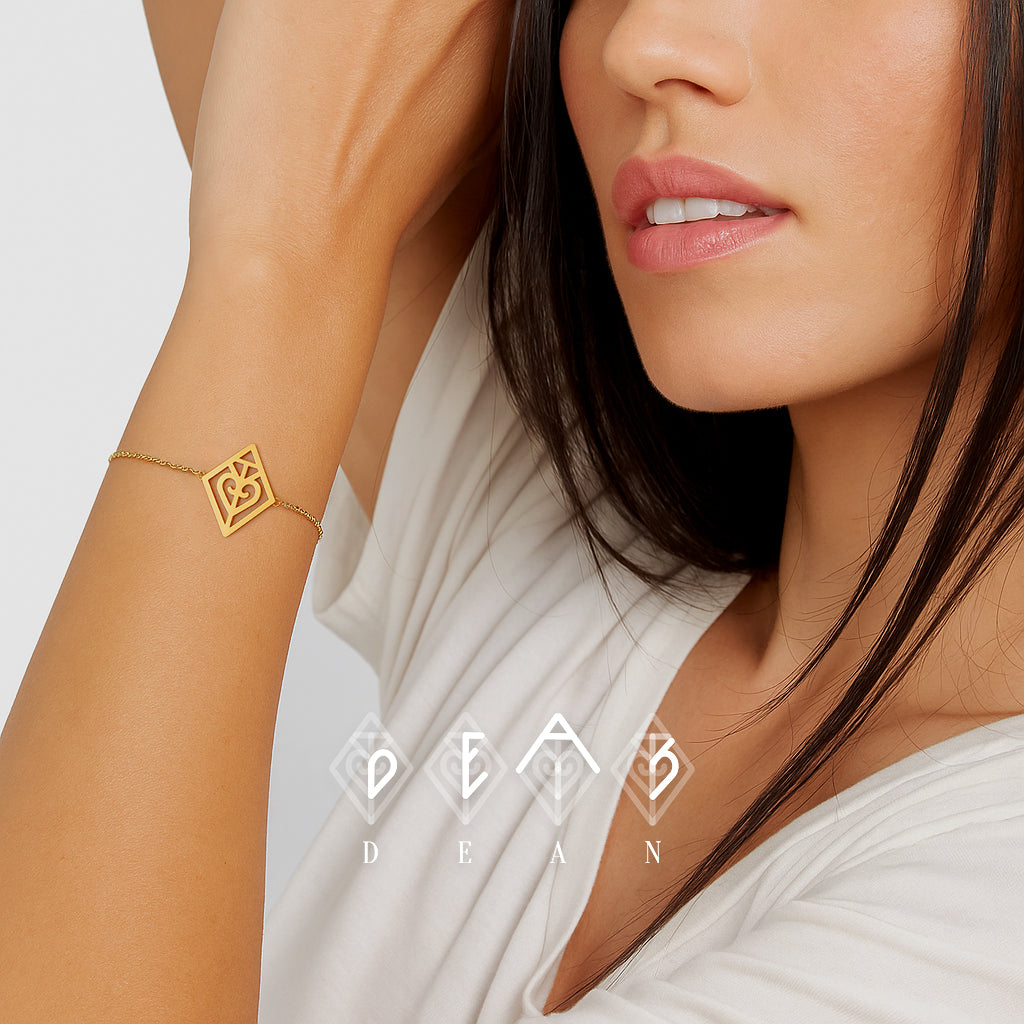 Custom Diamant Monogram Armband met Naam/Namen