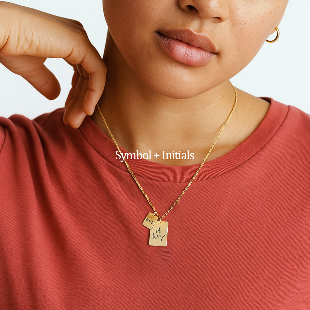 Custom Disc Ketting Rechthoek