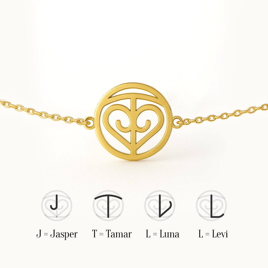 Custom Monogram Armband met Familie Initialen