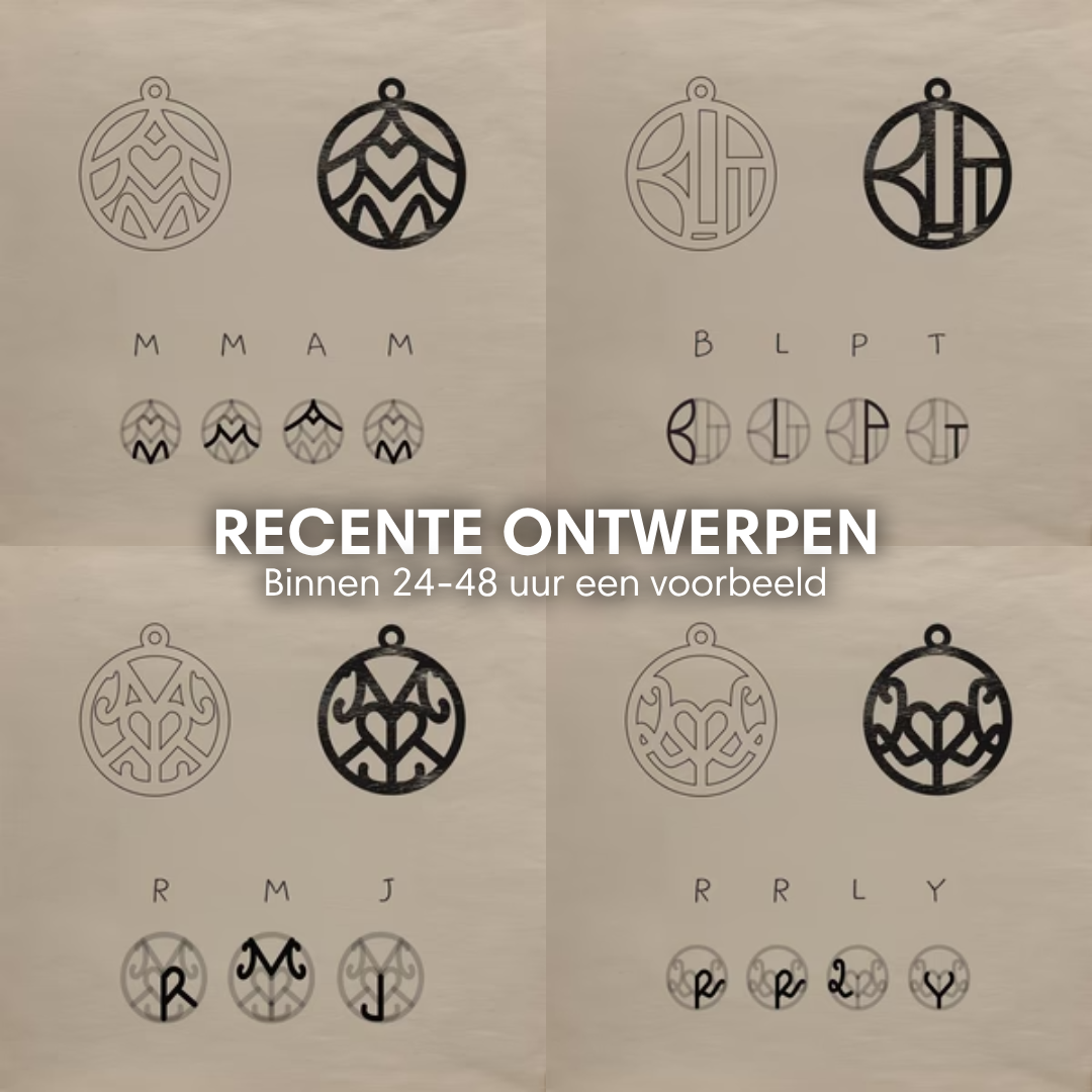 Familie Initialen Monogram Ketting
