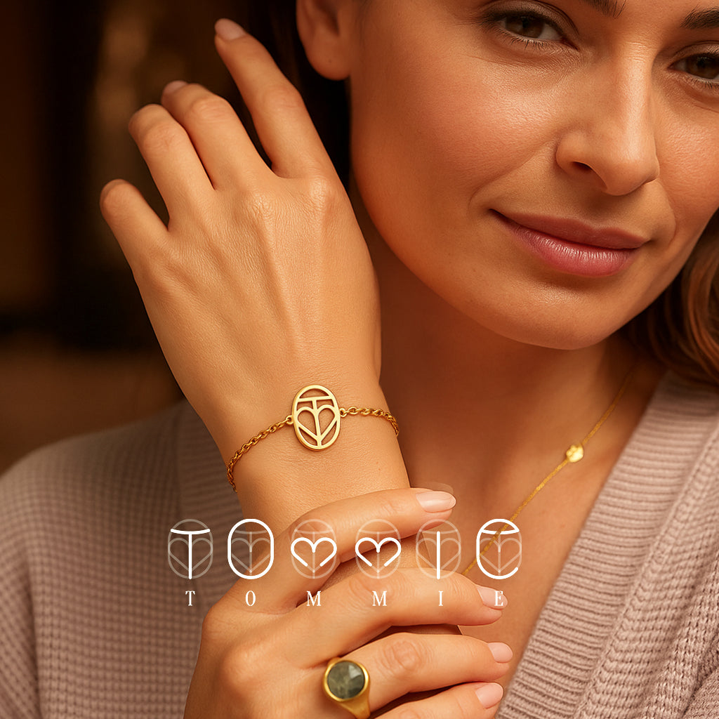 Custom Ovaal Monogram Armband met Naam/Namen