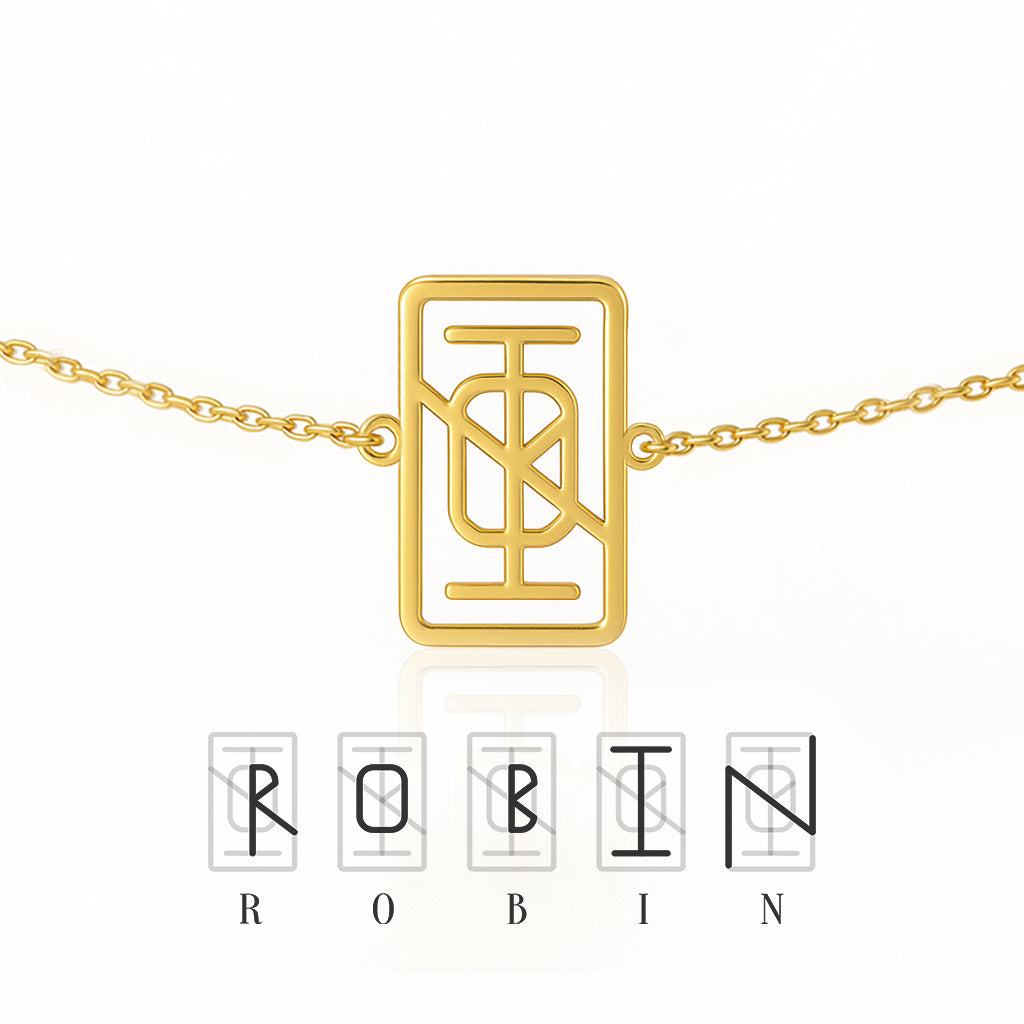 Custom Rechthoek Monogram Armband met Naam/Namen