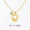 Custom Romeinse Datum Cirkel Ketting