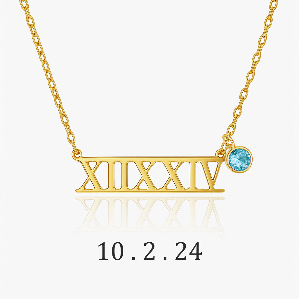 Custom Romeinse Datum Ketting