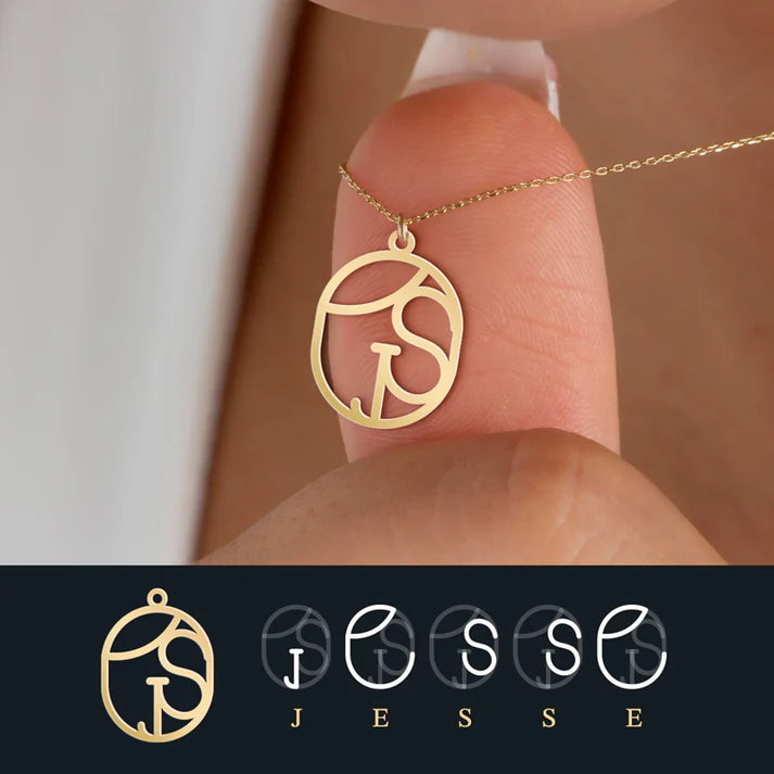 Custom Monogram Ketting met Naam/Namen