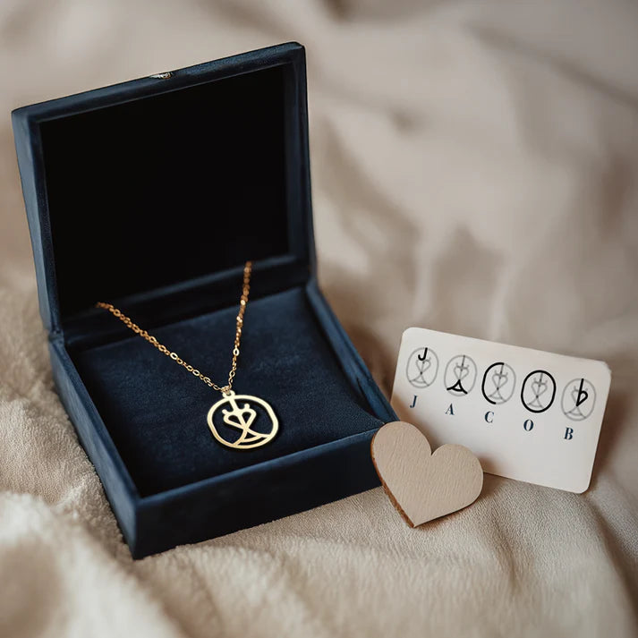 Custom Ovaal Monogram Ketting met Naam/Namen